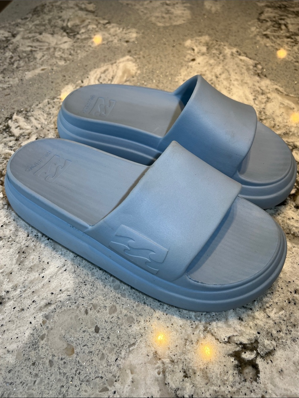Billabong Cloud Cushion Platform Slides - Sky Blue - Size 8